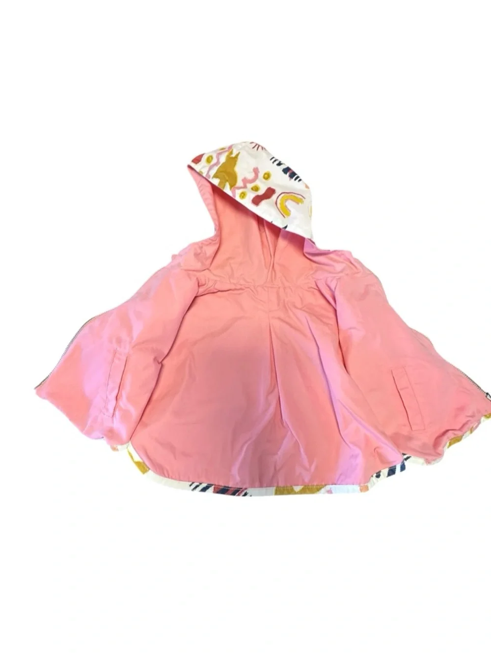 Children's Hooded Raincoat in Pink & Multi Print